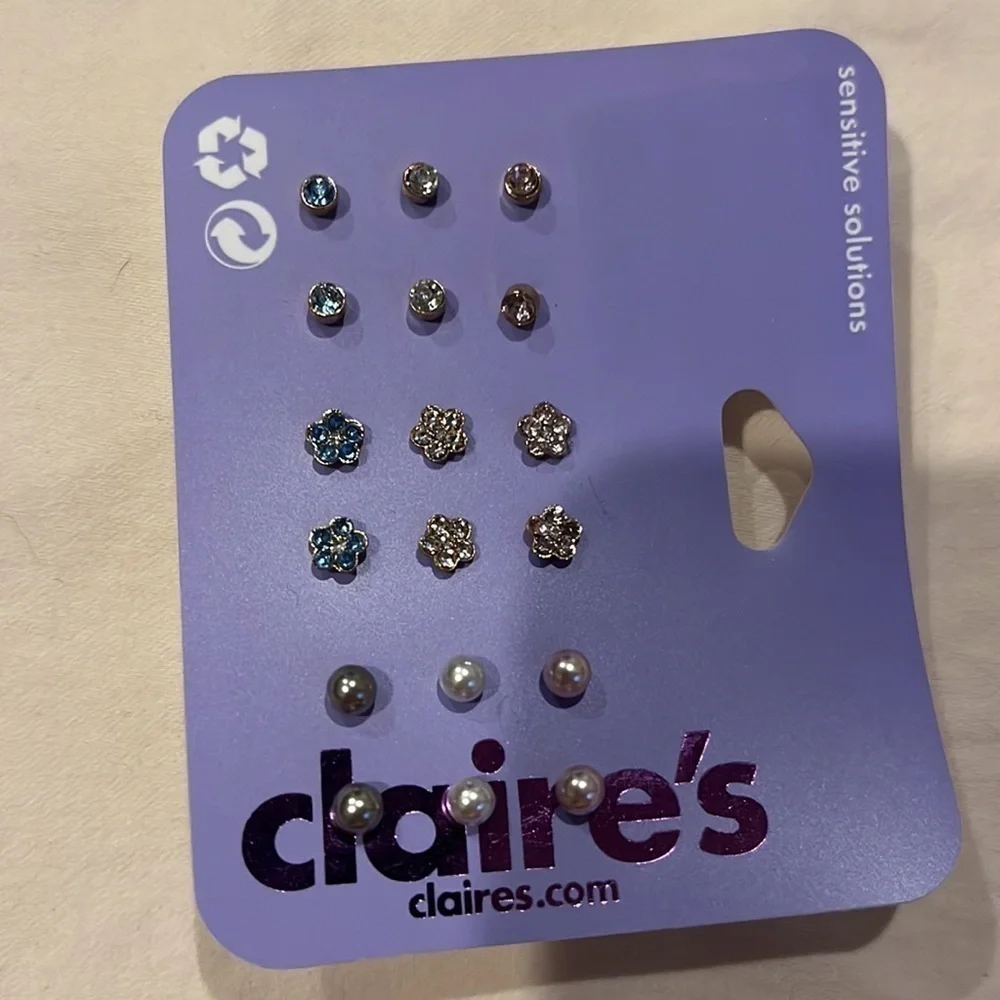 NEW! Set of 3! Claire’s Boutique girls earrings for pierced ears, jewelry
